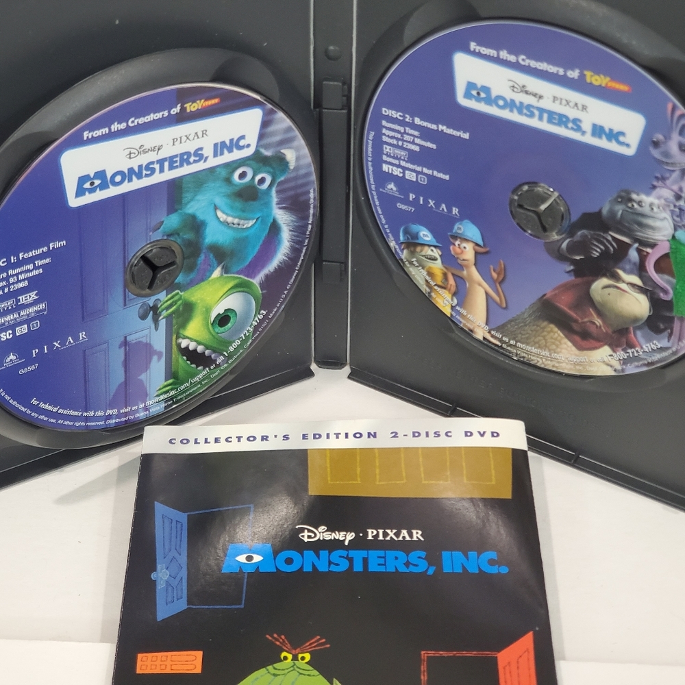 Disney Pixar Monsters, Inc. DVD Collectors Edition Movies Family Entertainment - Picture 3 of 4